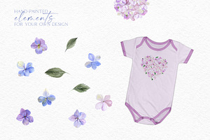 Watercolor Hydrangea Garden Set