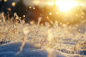 Sunrays illuminate frosty grass whil, a Photo by Iftikhar Alam
