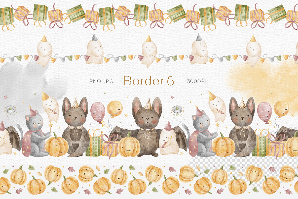 Halloween Bats watercolor clip art, an Illustration by Nastya Brekhova (Photo 7 of 14)