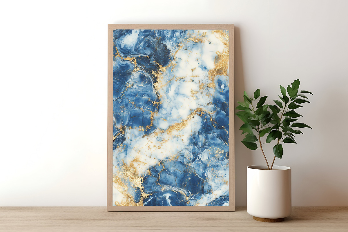 Abstract Fluid Illustration in Blue, a Decorative Illustration by Housui Patterns (Photo 7 of 9)