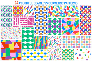 Bright colorful geometric patterns