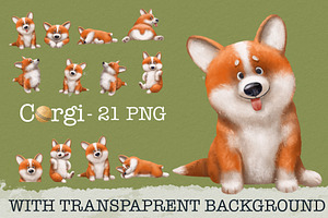 Corgi Character. Dog clipart