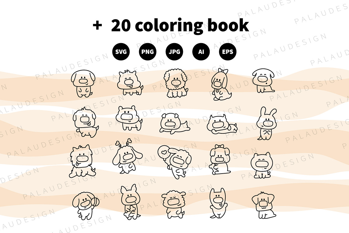 Cute Kawaii Dogs Characters, an Animal Illustration by Palau (Photo 11 of 12)