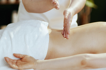 massage therapist in spa salon do massage therapy, a Photo by Alliance Images
