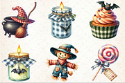 Watercolor Gingham Halloween Clipart, an Illustration by Rose Art (Thumbnail 3 of 7)
