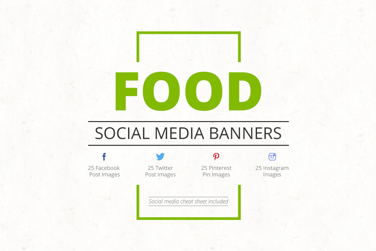 Food Social Media Banners, a Social Media Template by Web Donut (Photo 1 of 9)