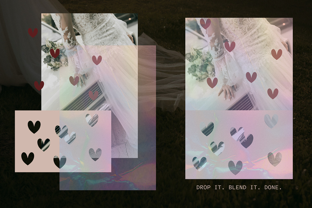 Heart Frames & Iridescent Overlays, a Texture Graphic by Anzhelika (Photo 2 of 9)