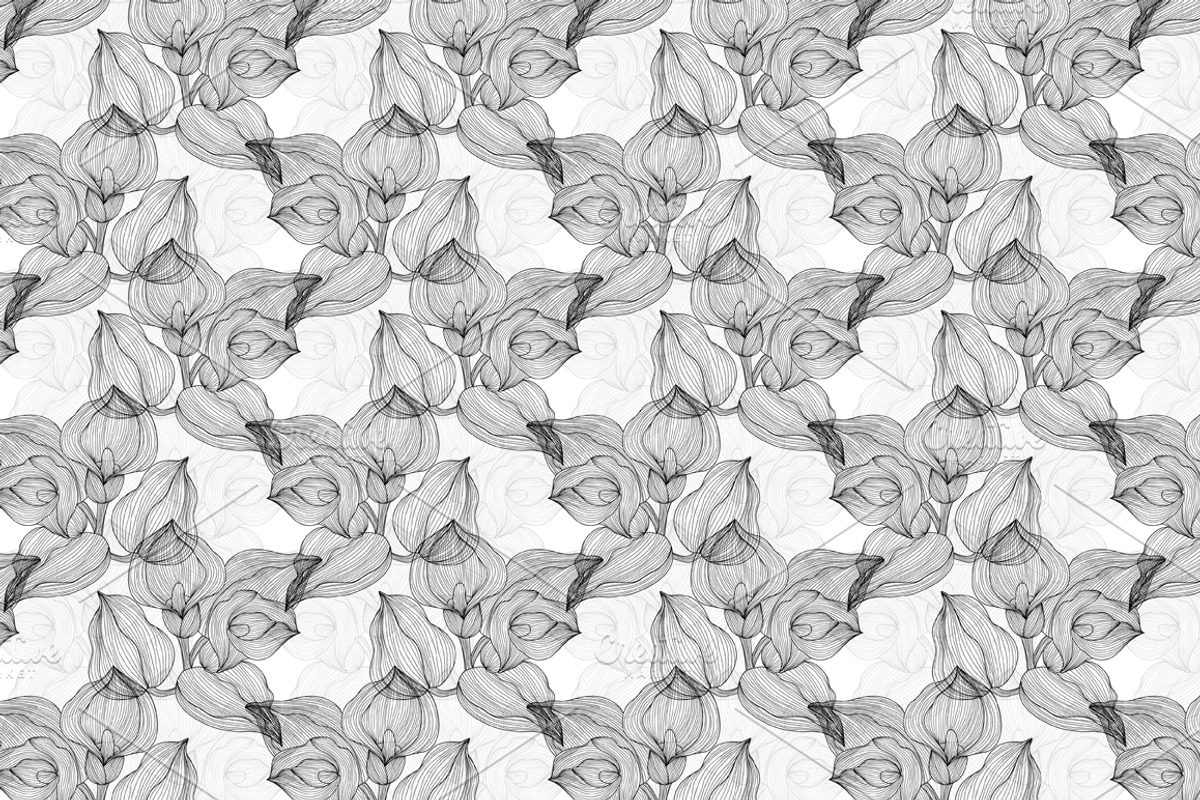 Black and White Floral Patterns(2) preview 3