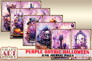 Purple Gothic Halloween Junk Journal, a Seasonal Illustration by CraftArtStory (Thumbnail 2 of 5)