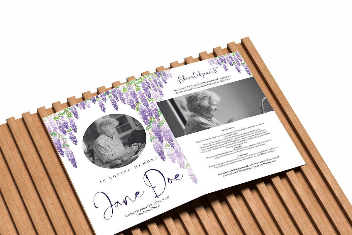 Funeral Program Template Set I Canva, an Invitation Template by The Social Stuff (Photo 5 of 9)