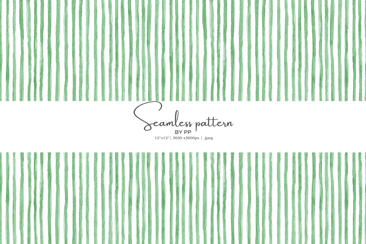 green stripes watercolor pattern, a Pattern Graphic by Pink Studio Art (Photo 1 of 5)