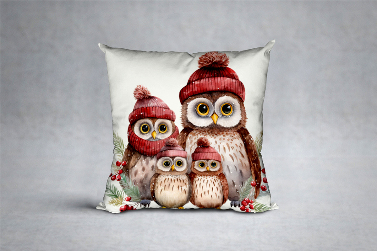 Cute Christmas Owls Clipart Xmas Png, an Animal Illustration by vivastarkids (Photo 4 of 4)