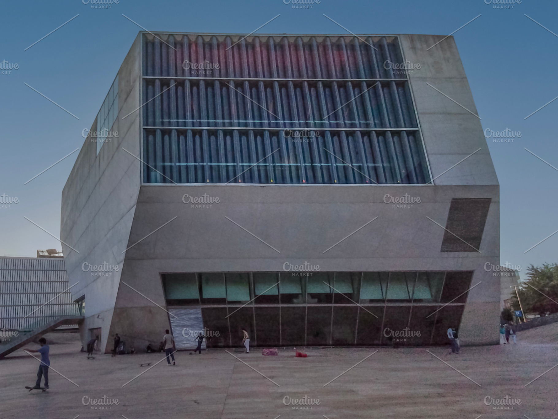 Contemporary concrete architecture at cultural center, an Architecture Photo by DanFLCreativo