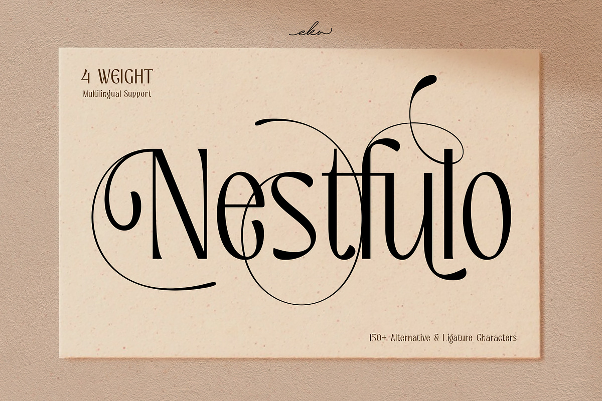 Nestfulo – Luxurious Display Font, a Font by Ekahermawan (Photo 1 of 15)