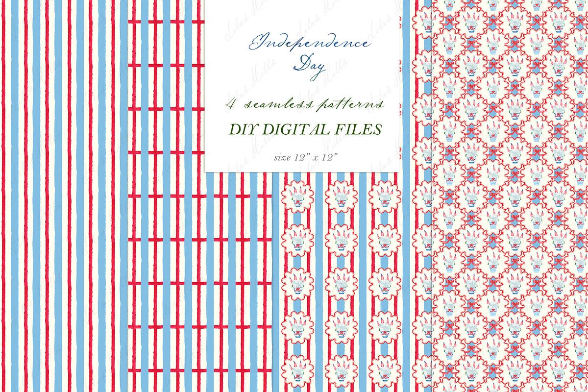 4th of July Hydrangea Clipart, a Graphic by LABFcreations (Photo 4 of 4)