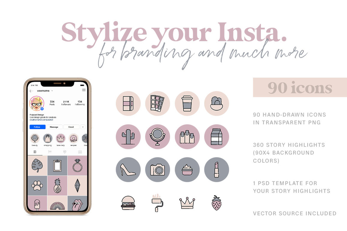Cute Instagram Highlight Icon Bundle, an Icon by Pulpixel Design (Photo 13 of 24)