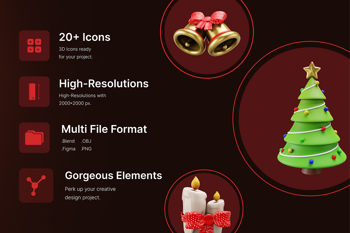 Santa 3D V2 (Christmas Pack), an Object 3D Model by Iqonic Design (Photo 2 of 10)