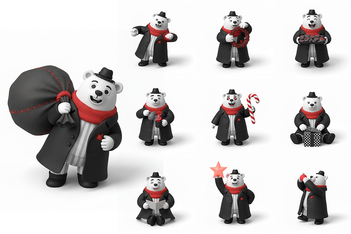 Bobo Spider-Noir, Clay 3D Clipart, a Seasonal Illustration by FactoryType Studio (Photo 6 of 9)