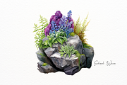 Mossy Rock and Floral Bouquet, an Object Illustration by New-School-Wave (Thumbnail 2 of 5)