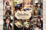 Detective Junk Journal Pages Woman, a Person Illustration by GlamArtZhanna (Thumbnail 1 of 9)