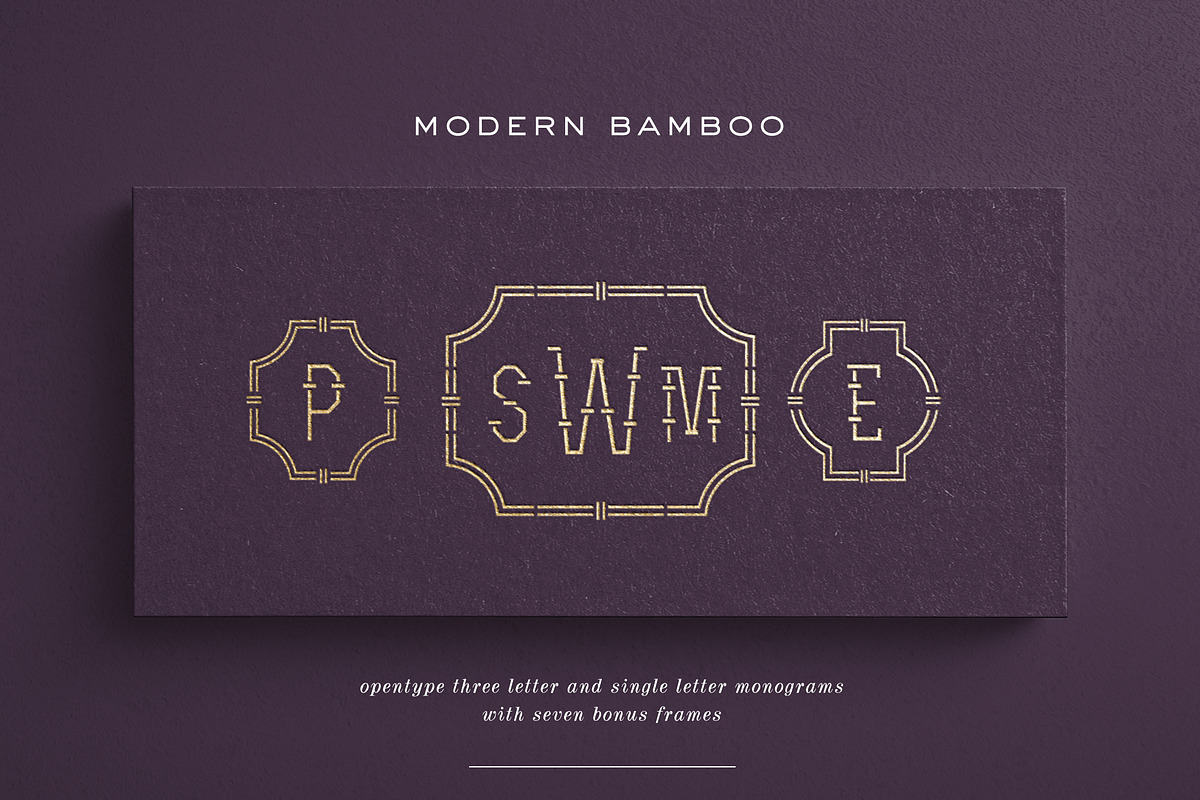 Modern Bamboo Monogram Font, a Sans Serif Font by Haute Papier (Photo 1 of 6)
