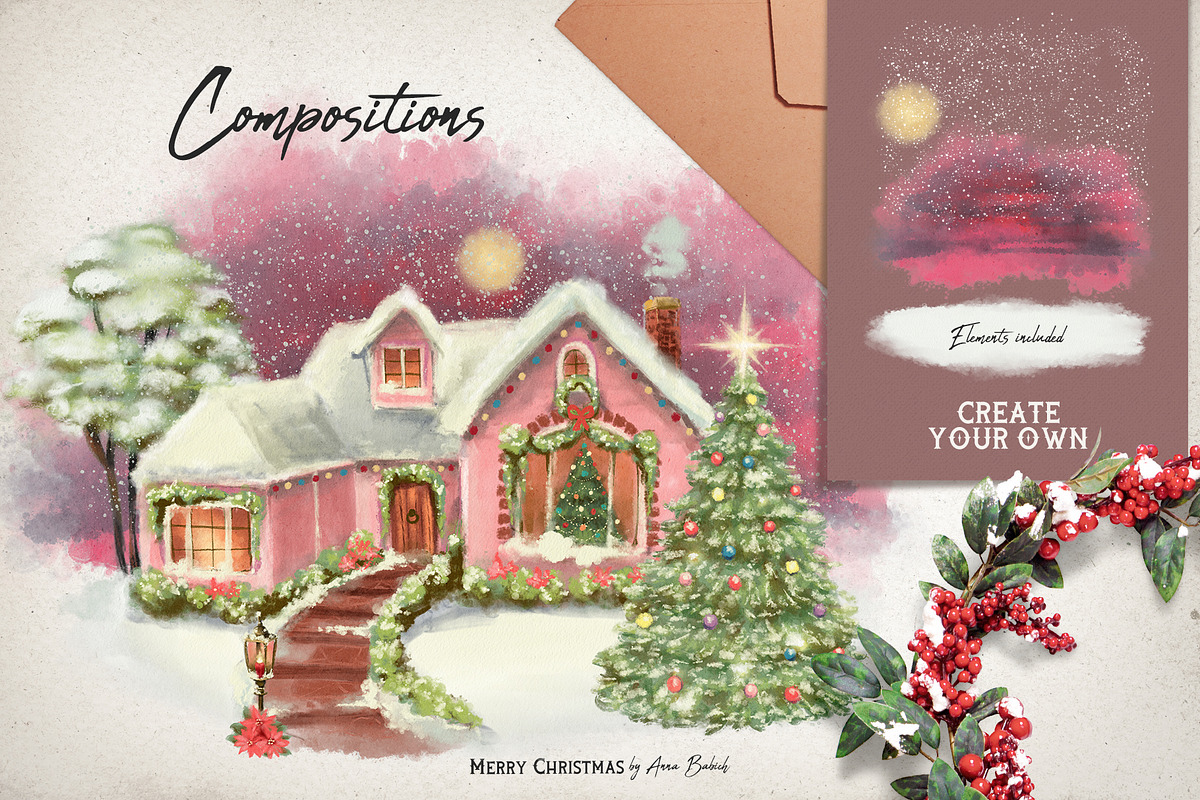 Merry Christmas, a Seasonal Illustration by Anna Babich (Photo 3 of 8)