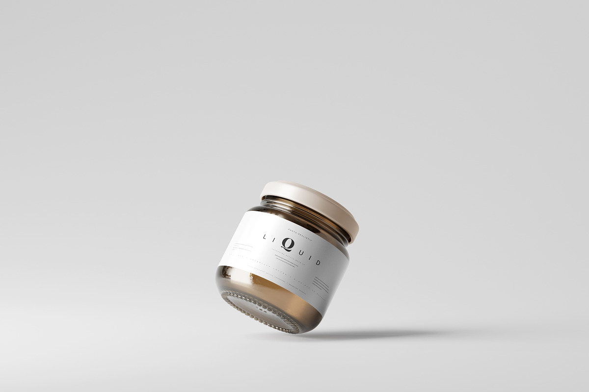 Amber Glass Jar Mockup, a Cups & Container Mockup by pmvch (Photo 2 of 10)