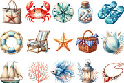 Coastal Summer Sublimation Clipart, an Illustration by Designking (Thumbnail 2 of 4)