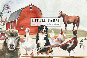 Little Farm Animals Clip Art