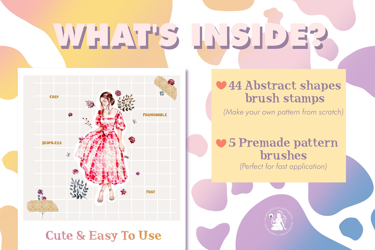 Cow Pattern Stamp Brush Procreate, a Brush Add-On by Pawsitively Aesthetic (Photo 2 of 4)