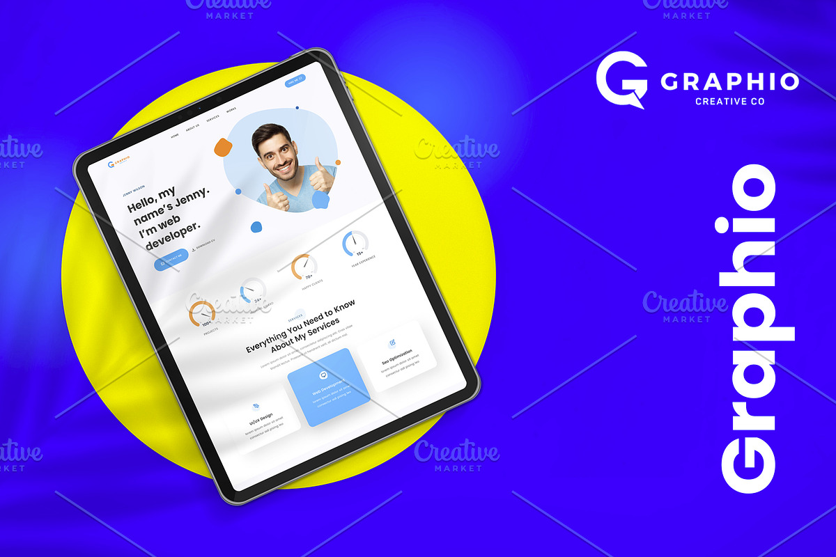 Graphio - Portfolio Landing Page, a Landing Page Template by Pixy Digital Canvas (Photo 8 of 9)