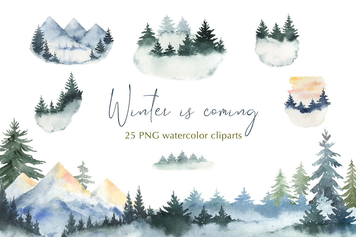 Watercolor Christmas Bundle, an Animal Illustration by Elena Medvedeva (Photo 8 of 8)