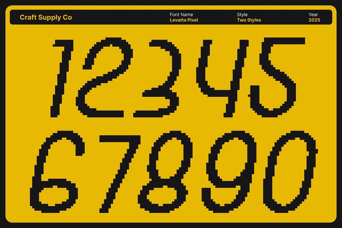 Levatta Pixel, a Sans Serif Font by Craft Supply Co. (Photo 4 of 8)