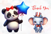 Patriotic Cute Animals Clipart, an Illustration by RobertsArt (Thumbnail 2 of 8)