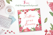 Watercolor Pomegranates, a Decorative Illustration by Irina Diasli (Thumbnail 4 of 7)