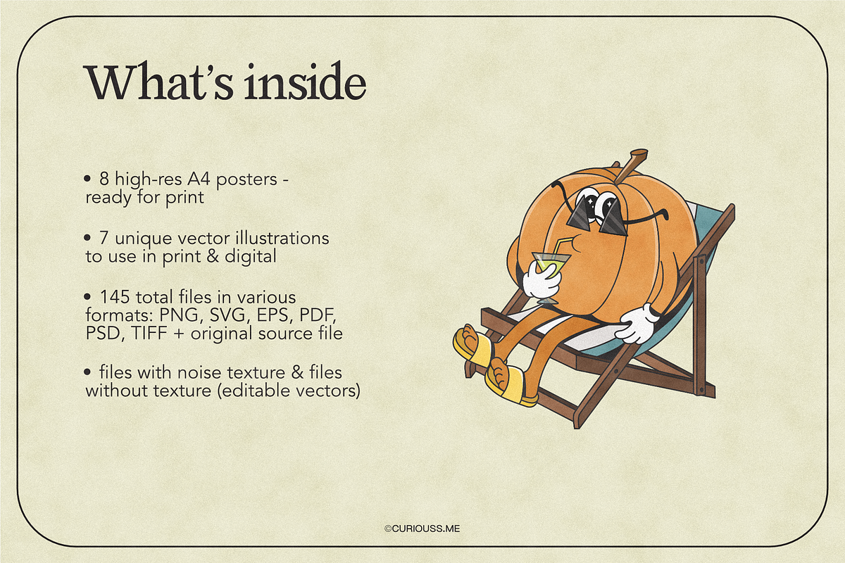 Cute Halloween Pumpkin Collection, a Decorative Illustration by Curiouss (Photo 7 of 7)
