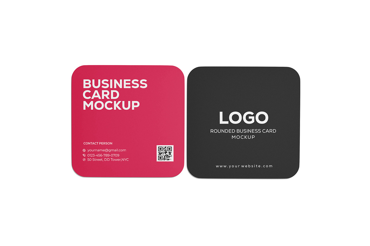 Rounded Square Name Card Mockup, an Advertising Mockup by RamStudio2 (Photo 3 of 14)