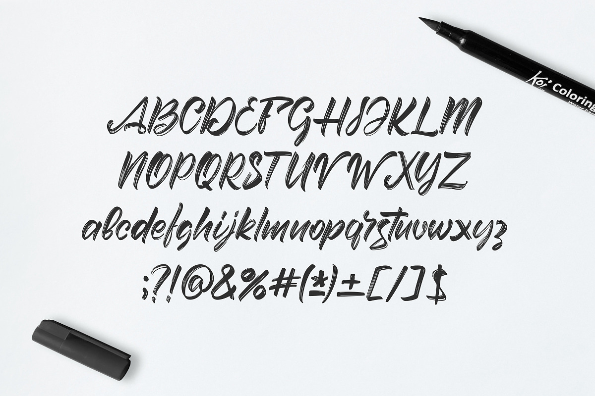 Beerlogoff. Latin and Cyrillic Font., a Script Font by DenBrush Studio (Photo 2 of 7)