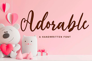 Adorable - Handwritten font, a Script Font by Yuby Creative