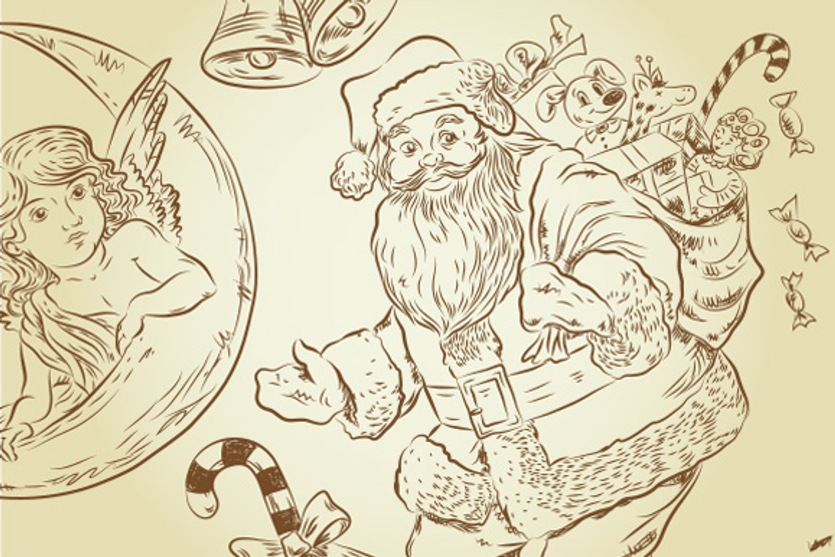 16 vintage Christmas cliparts, an Illustration by CLIPART GARDEN (Photo 4 of 4)