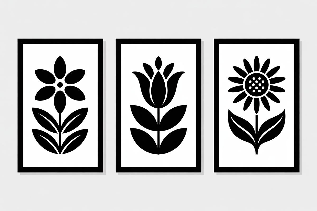 Minimal Flower Laser Cut Silhouette, an Icon by Amazin_art (Photo 9 of 11)