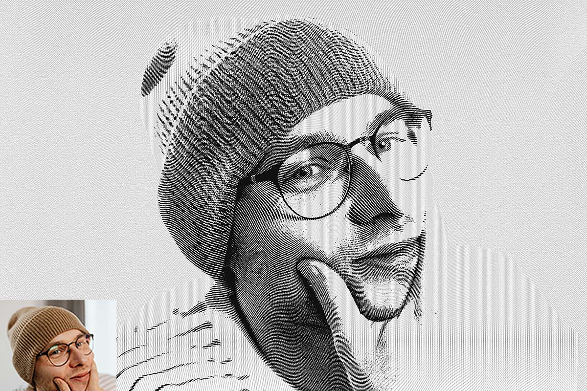 Dollar Engraving Effect Ps Action, an Action Add-On by Studio Retouch (Photo 3 of 10)