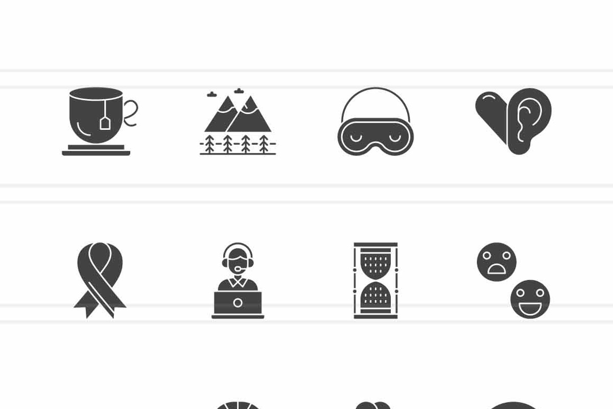 25 Mental Health Awareness Glyph, an Icon by IconBunny (Photo 2 of 2)