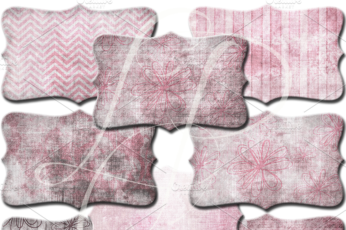Pink Brown Clipart Digital Frame PNG preview 2