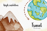 Watercolor Travel Adventure clipart, an Illustration by LuiDesignStudio (Thumbnail 4 of 4)