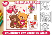 Valentine's Day Coloring Pages Bold, a Seasonal Illustration by Akrinity Digital (Thumbnail 1 of 8)