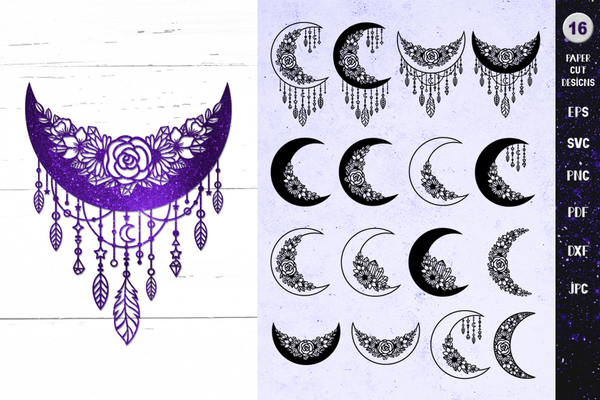 Crescent Moon Dreamcatcher, a Graphic by Digital_Craftyfox (Photo 1 of 7)