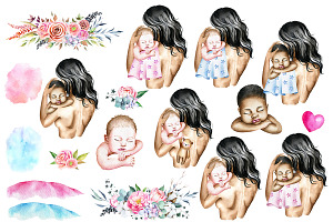 Mother And Newborn Baby Clipart