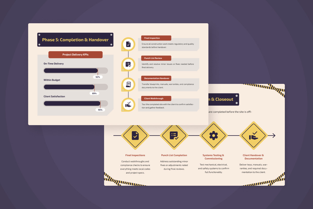 Construction Timeline Infographic, a Work Illustration by twinstd (Photo 5 of 5)
