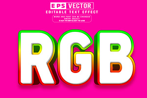 Vector RGB 3d Editable Text Effect